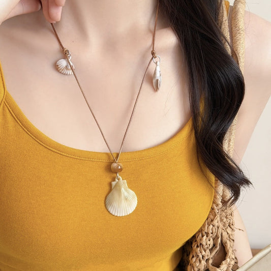 Women's Cotton String Starfish Shell Beaded Seaside Atmosphere Vacation Pendant