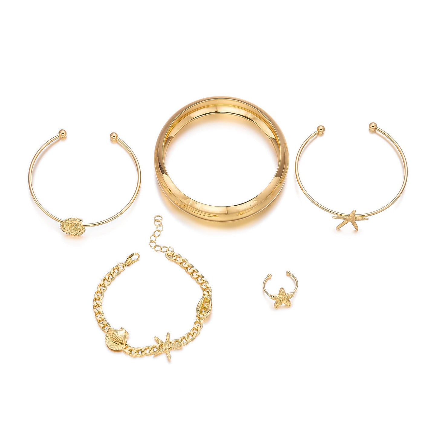 Women's Beach Starfish Shell Conch Pearl Fashion Commuter Temperament Bracelets