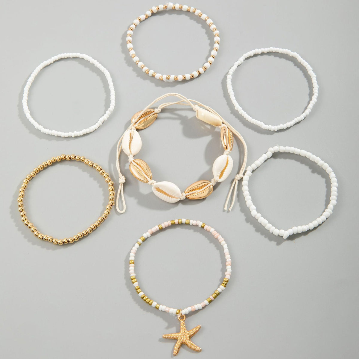 Bohemian Vacation Style Shell Beaded Weave Beach Bracelets