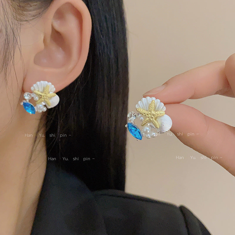 Women's Beach Vacation Style Ocean Starfish Shell Fashion Bohemian Rings
