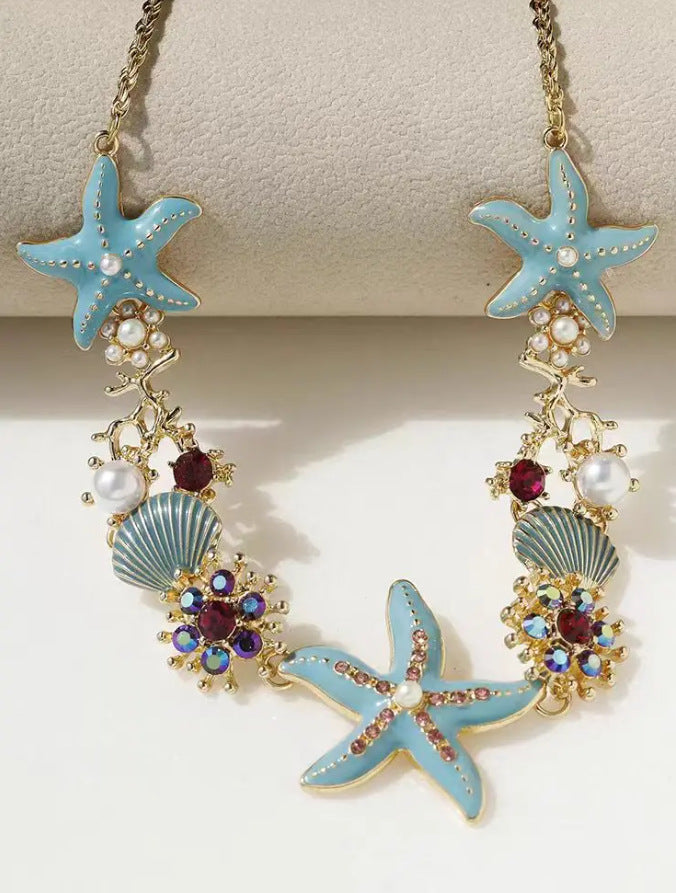 Women's Beach Vacation Style Ocean Starfish Shell Fashion Bohemian Rings