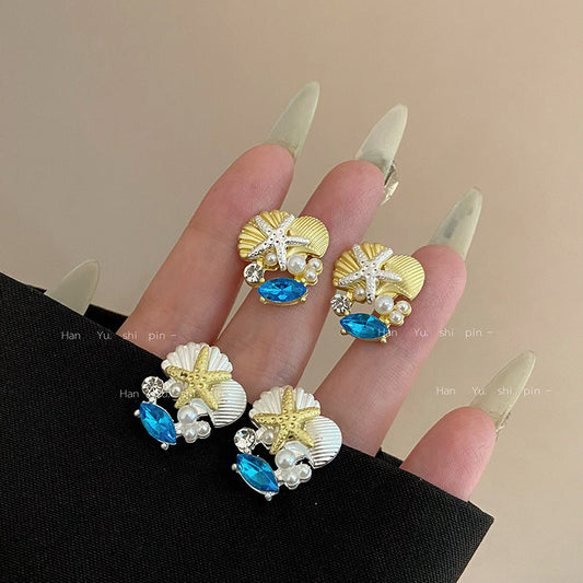 Women's Beach Vacation Style Ocean Starfish Shell Fashion Bohemian Rings