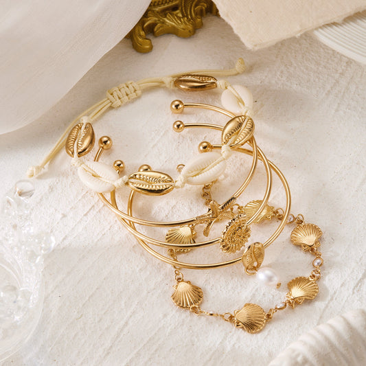 Women's Beach Starfish Shell Conch Pearl Fashion Commuter Temperament Bracelets
