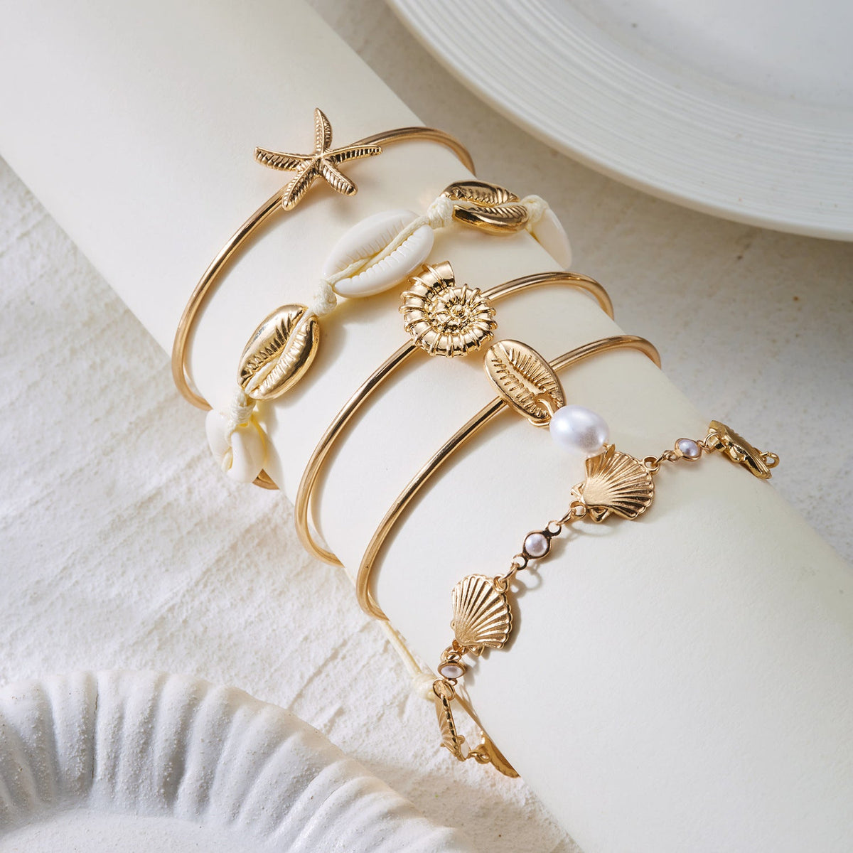 Women's Beach Starfish Shell Conch Pearl Fashion Commuter Temperament Bracelets