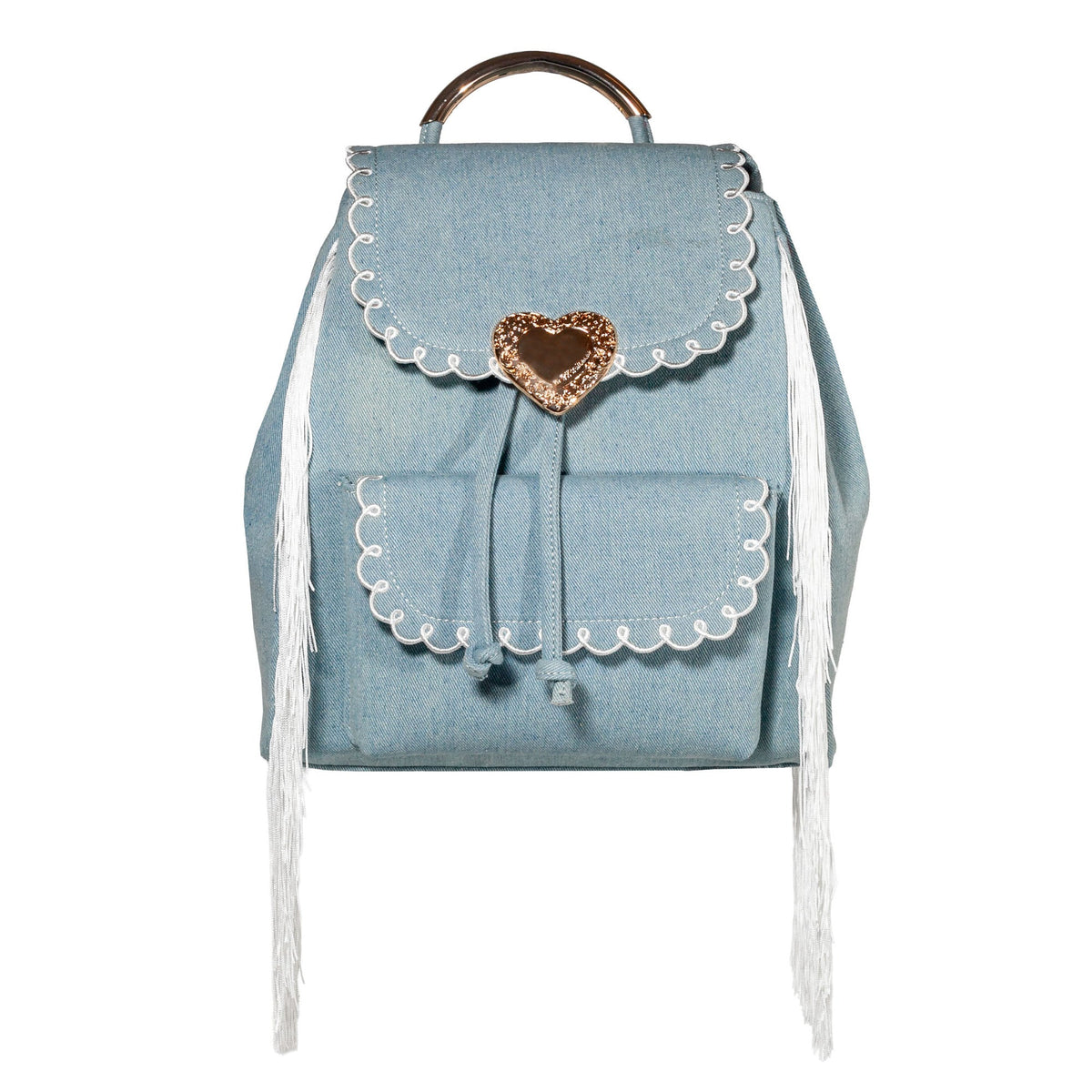 Seaside Sweetheart Fringe Backpack Denim