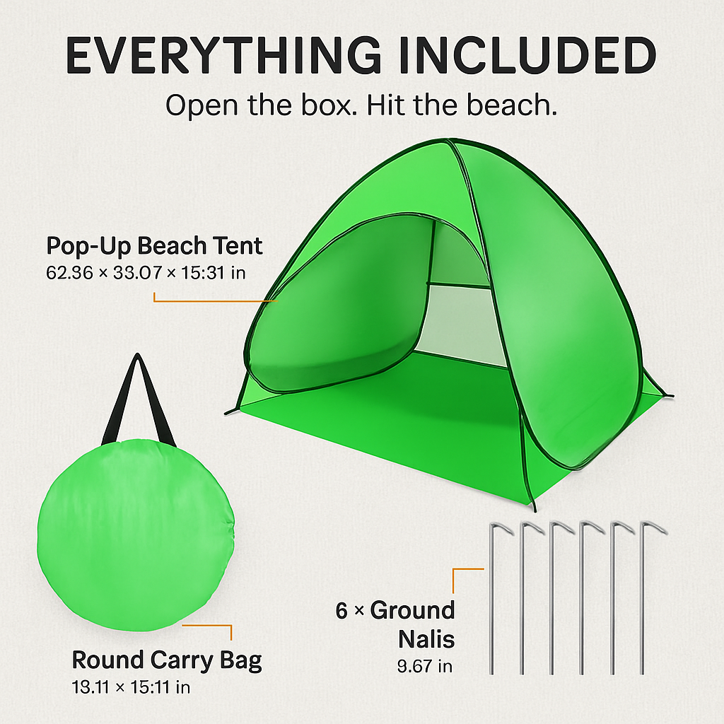 Pop Up Beach Tent UV Shelter for 2-3 with Net Window