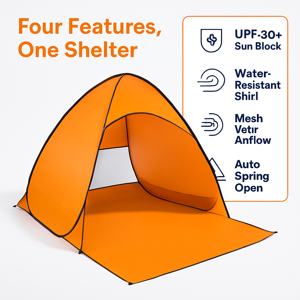 Pop Up Beach Tent UV Shelter for 2-3 with Net Window