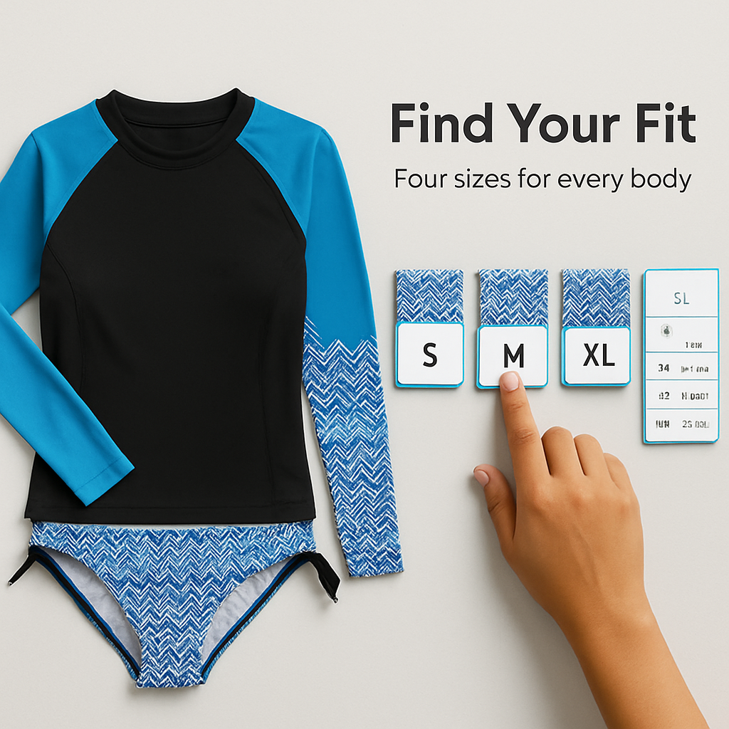 Women Long Sleeve 2-Piece Swimwear Top for Surfing and Beach
