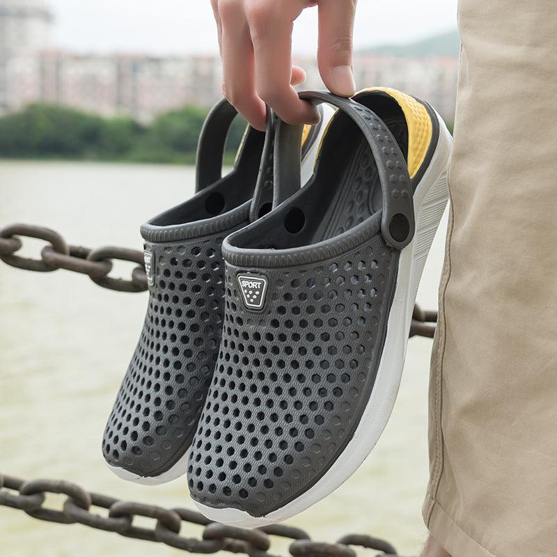 Unisex Fashion Beach Sandals Thick Sole Slipper Waterproof Anti-Slip Sandals Flip Flops Summer Breathable Mesh Sandals Beach Footwear Anti-Slip Slippers Quick Drying Sandals